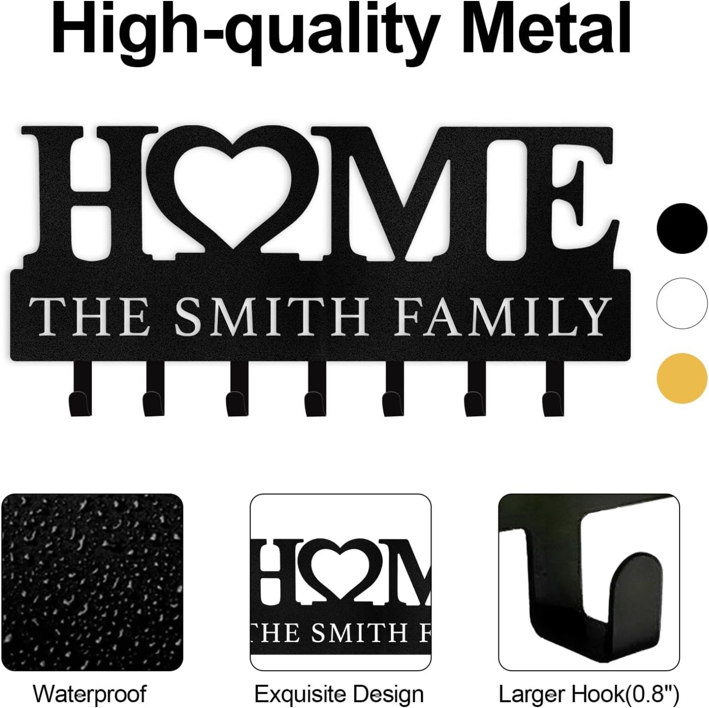 HOME Metal Key Holder , Decorative Entryway Key Organizer-MetalsignX