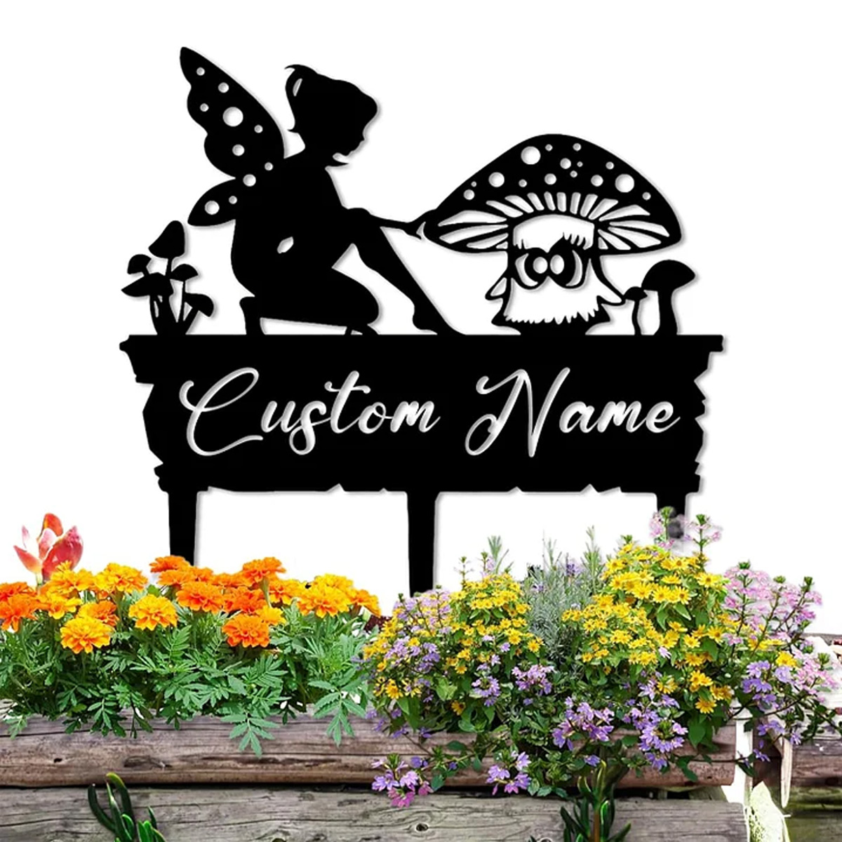 Custom Metal Fairy Stake , Personalized Garden Decor for Outdoor Fantasy Spaces-MetalsignX