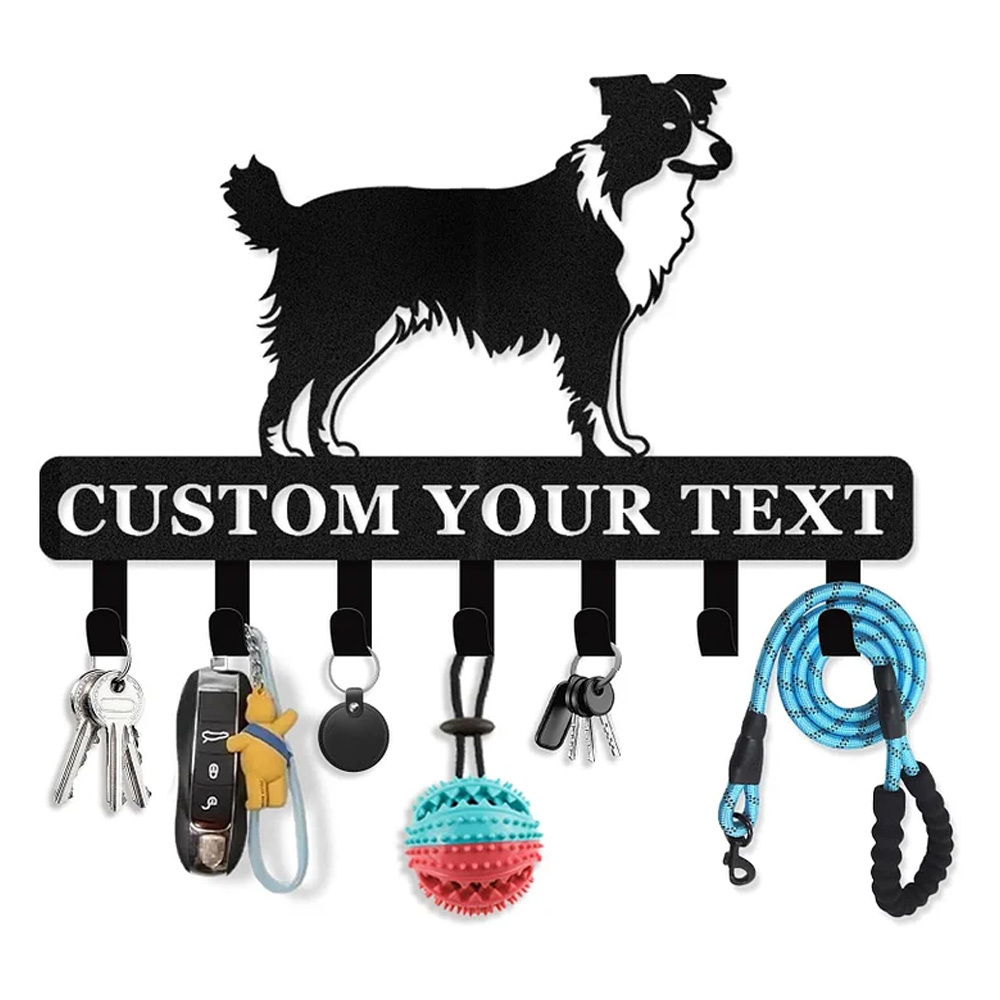 Personalized Dog Leash Holder for Wall, Custom Name Dog Hooks for Wall-MetalsignX