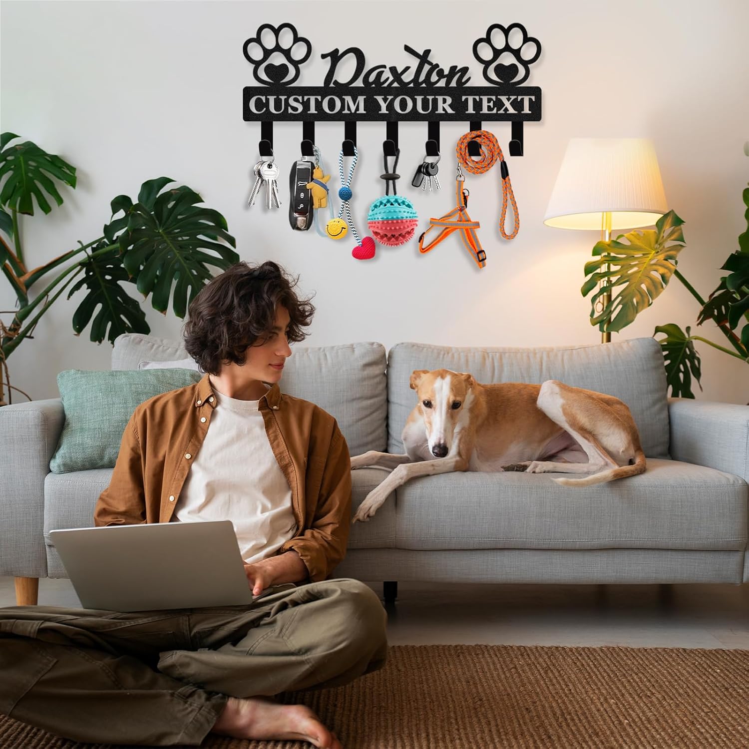 Custom Dog Leash Holder for Wall, Custom Metal Key Holder Wall Mount-MetalsignX