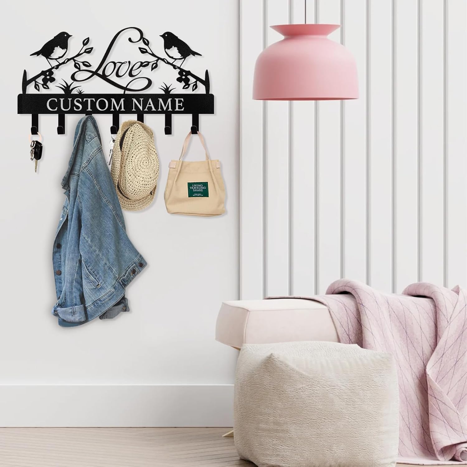 Personalized Key Holder Wall Mount, Wedding Housewarming Gift-MetalsignX