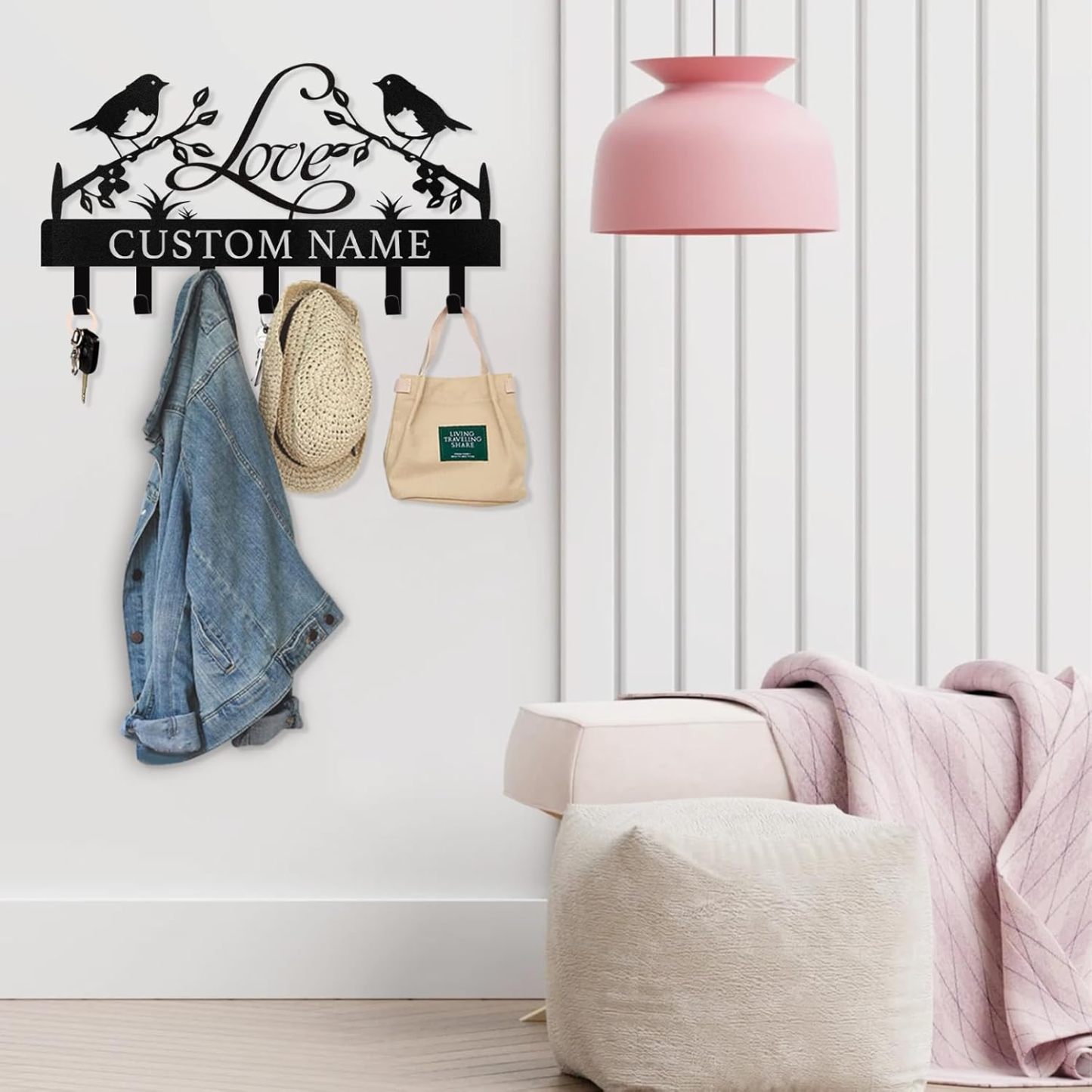 Personalized Key Holder Wall Mount, Wedding Housewarming Gift-MetalsignX