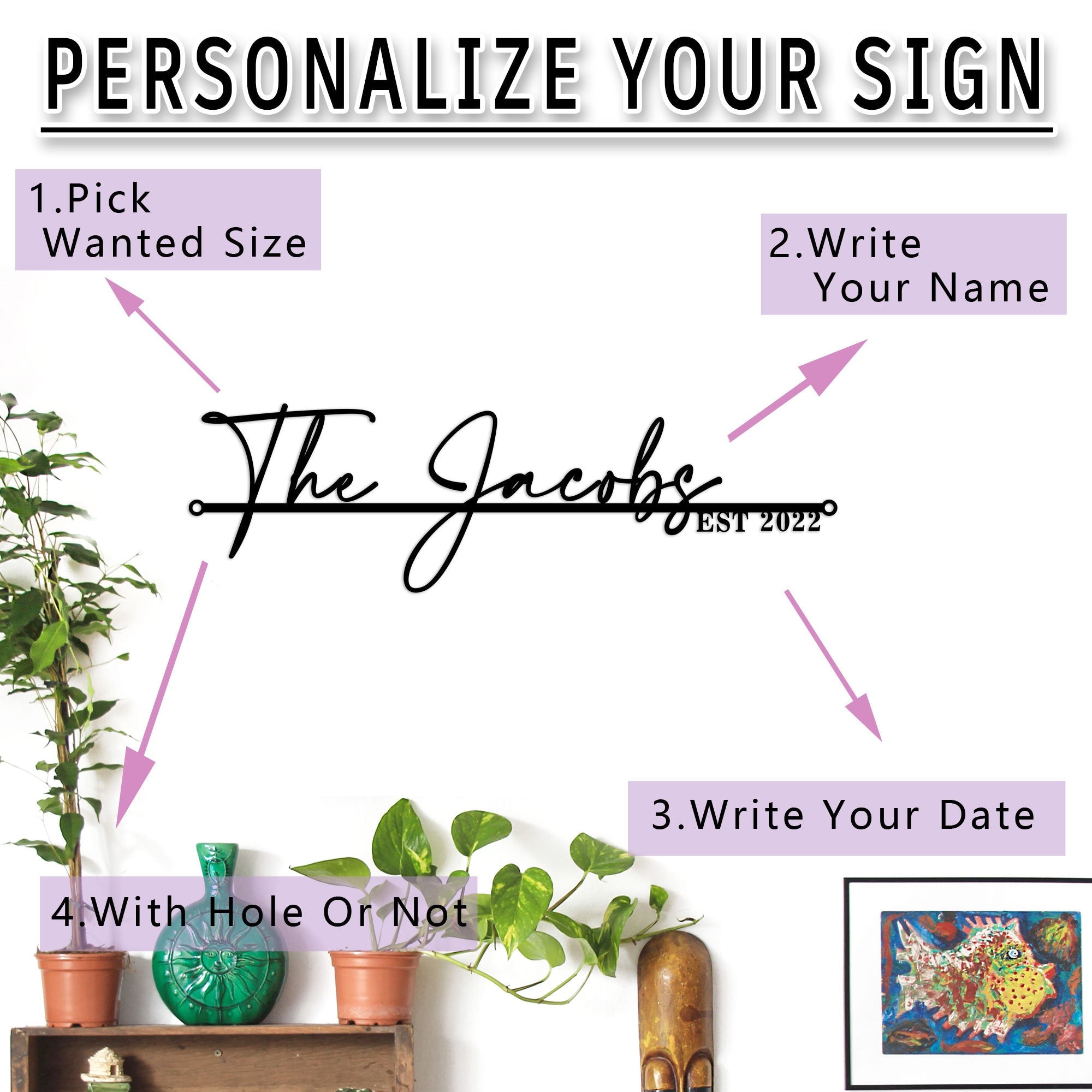 Custom Wedding Metal Sign of Name And Special Date-MetalsignX