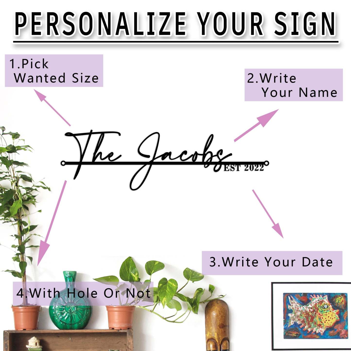 Custom Wedding Metal Sign of Name And Special Date-MetalsignX