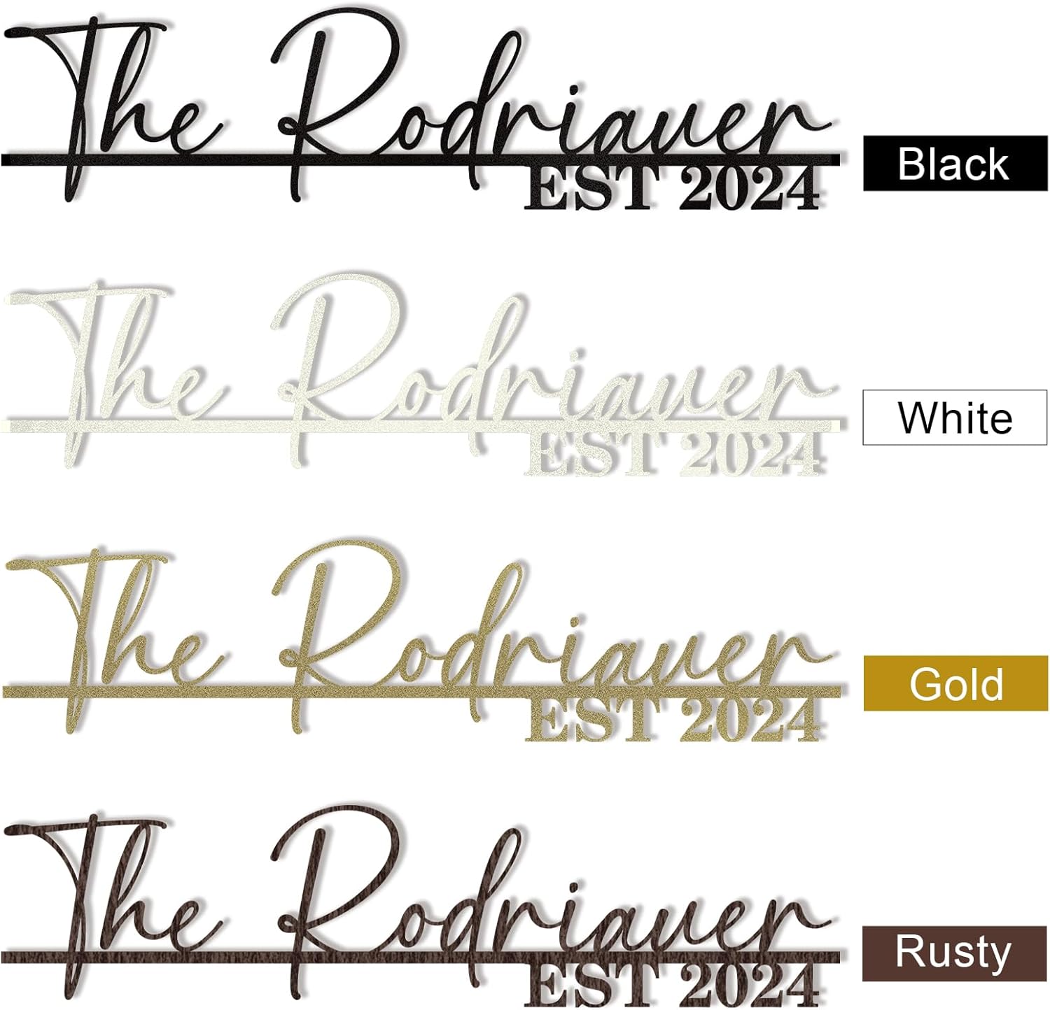 Personalized Metal Family Name Sign, Split Letter Monogram Wall Decor & Last Name Home Decor-MetalsignX