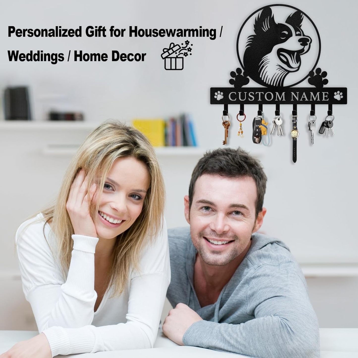 Personalized Key Holder on Wall, Custom Key Hanger Wall Mount with Name-MetalsignX