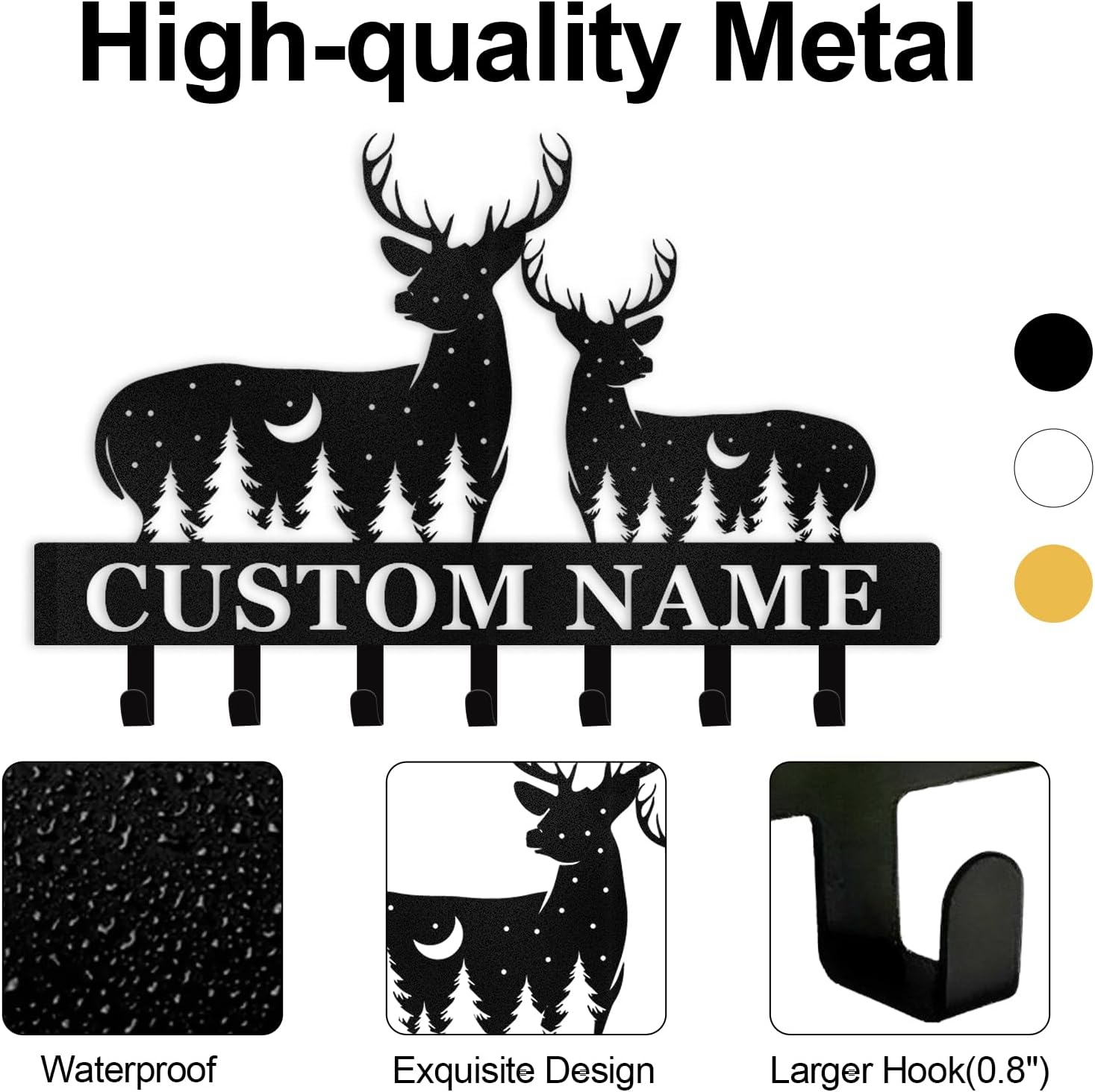 Custom Name Metal Key Holder Wall Mount, Organizer Rack for Home Entryway-MetalsignX