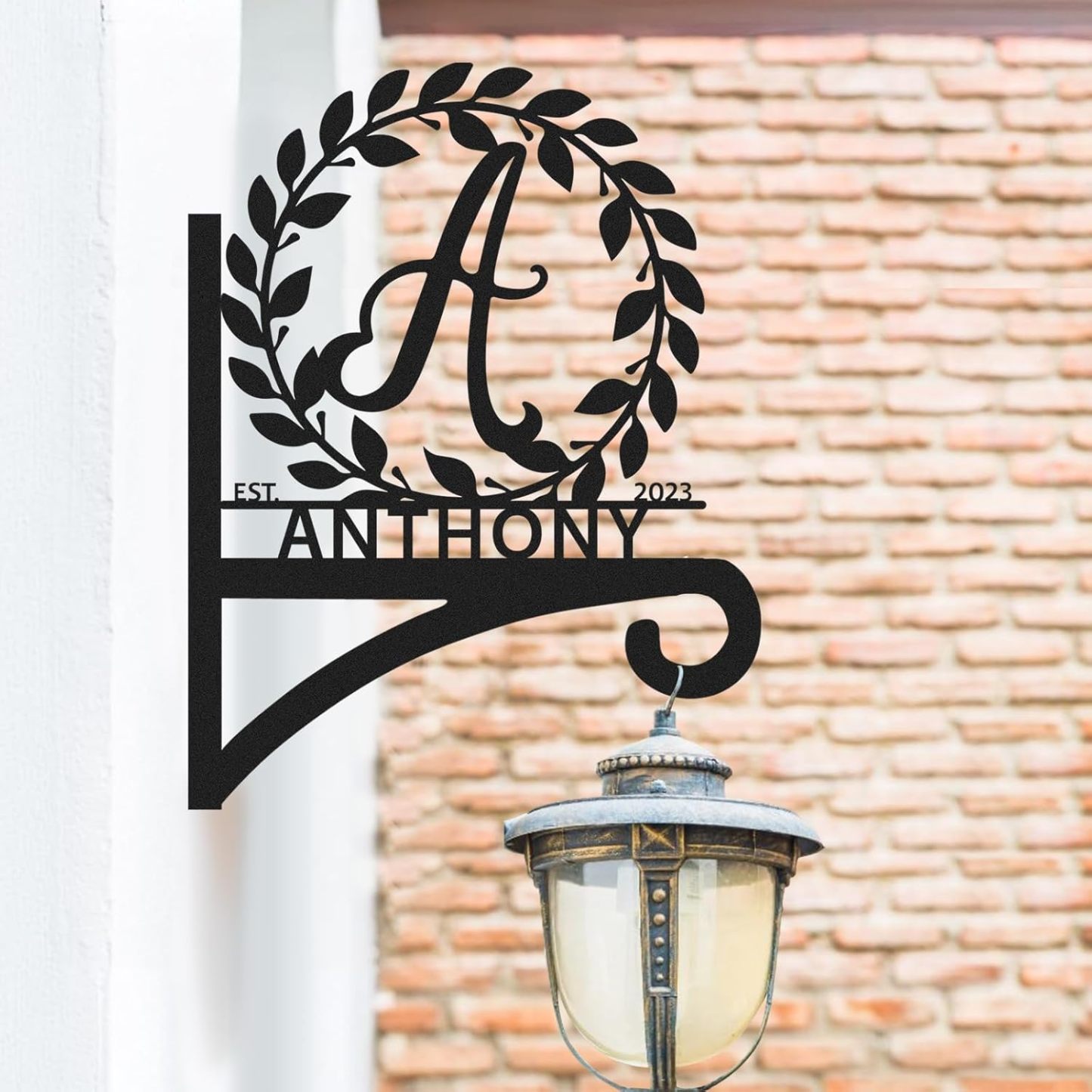 Custom Name Metal Plant Hangers from Wall Indoor and Outdoor, Personalized Wall Mounted Hanging Plant Hooks-MetalsignX