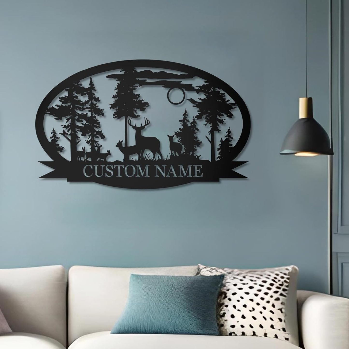 Custom Deer Metal Cabin Sign, Personalized Camping Decor, Perfect Deer Hunter Gift-MetalsignX