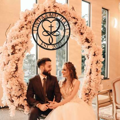 Personalized 100% Handmade Wedding Metal Sign of Name And Special Date Love Sign-MetalsignX