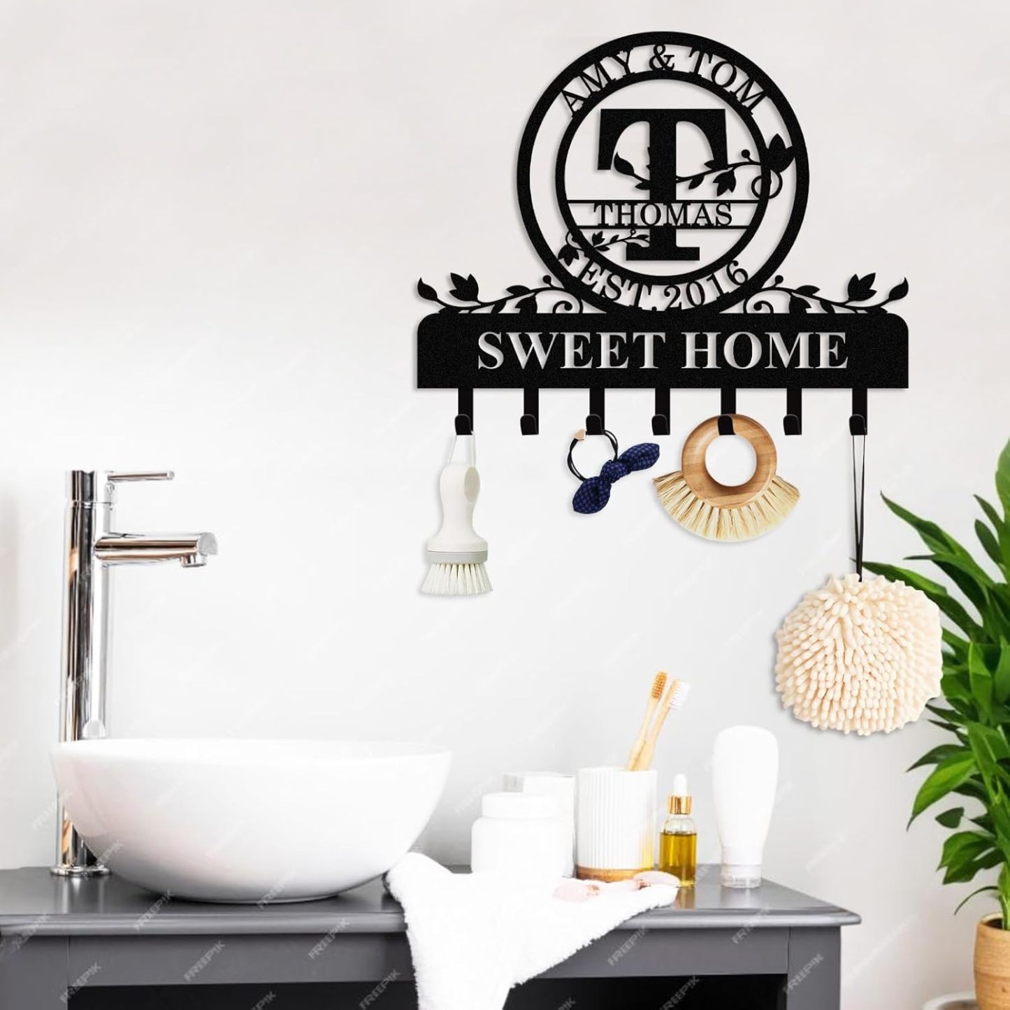 Personalized Key Holder for Wall, Custom Camping Wall Key Hooks with Name-MetalsignX