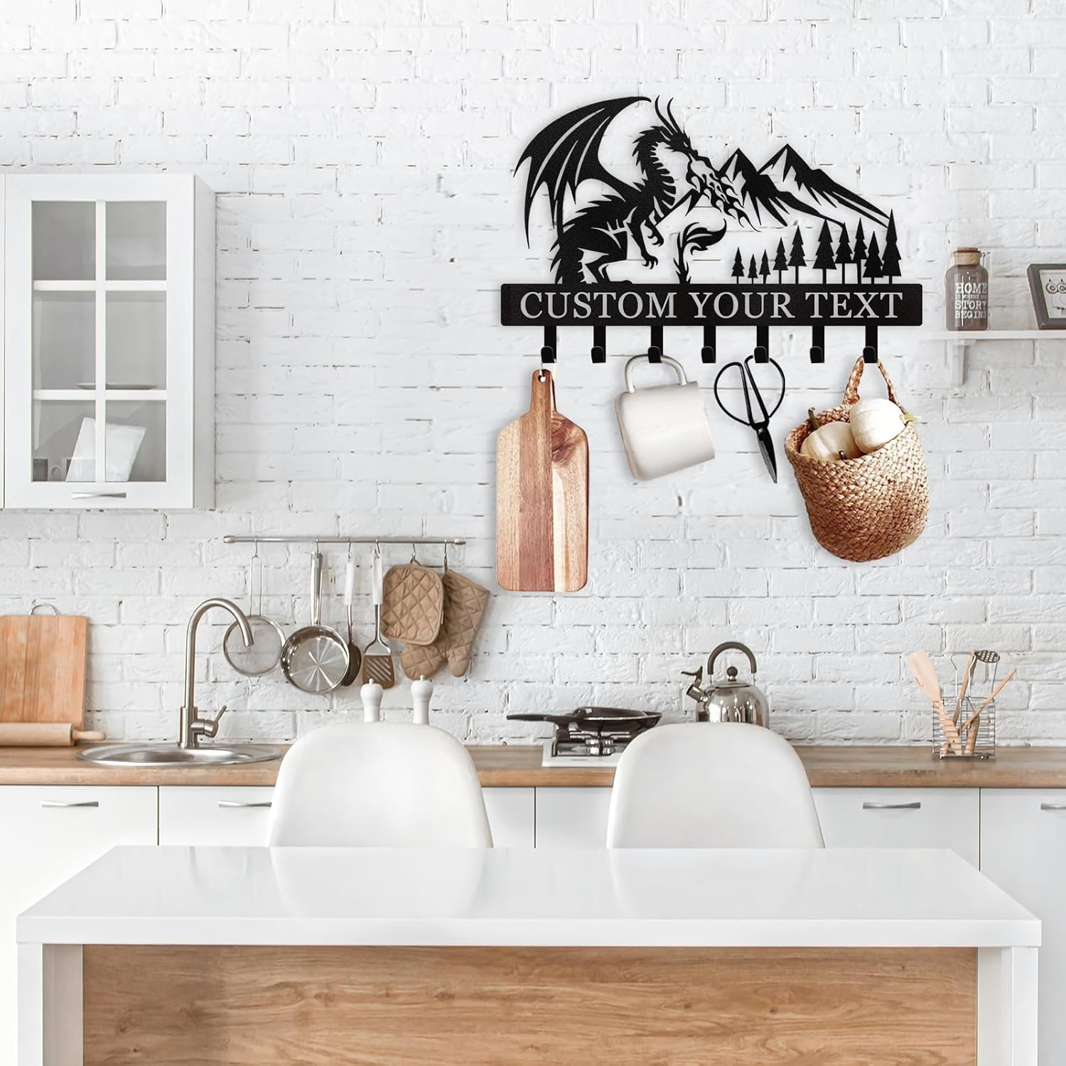 Personalized Key Holder Wall Mounted, Custom Dragon Design Key Holder for Wall-MetalsignX