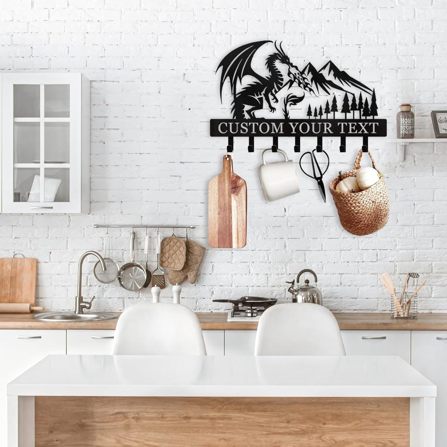 Personalized Key Holder Wall Mounted, Custom Dragon Design Key Holder for Wall-MetalsignX