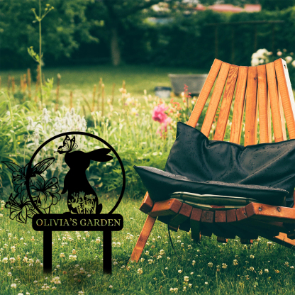 Personalized Rabbit Metal Garden Signs | Farm Animal Sign | Rabbit Sympathy Gift | Garden Signs Plaque Outdoor Decor-MetalsignX