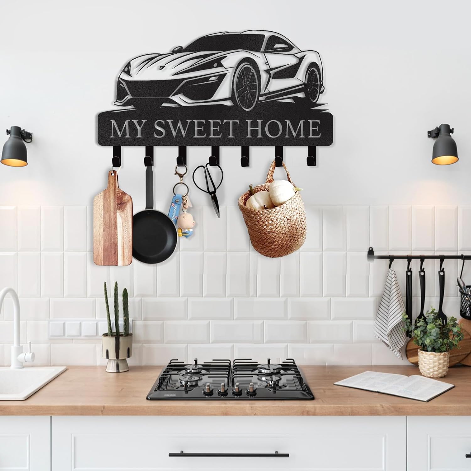 Personalized Key Holder for Wall, Custom Forest Deer Coat Rack Wall Hanging-MetalsignX