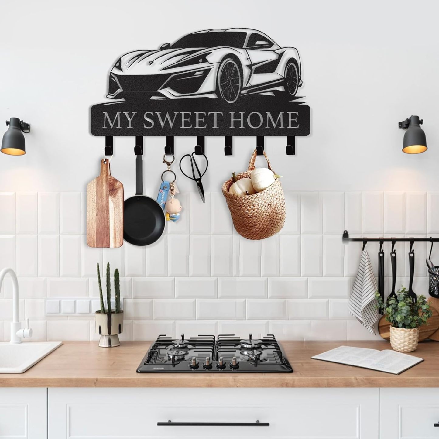 Personalized Key Holder for Wall, Custom Forest Deer Coat Rack Wall Hanging-MetalsignX