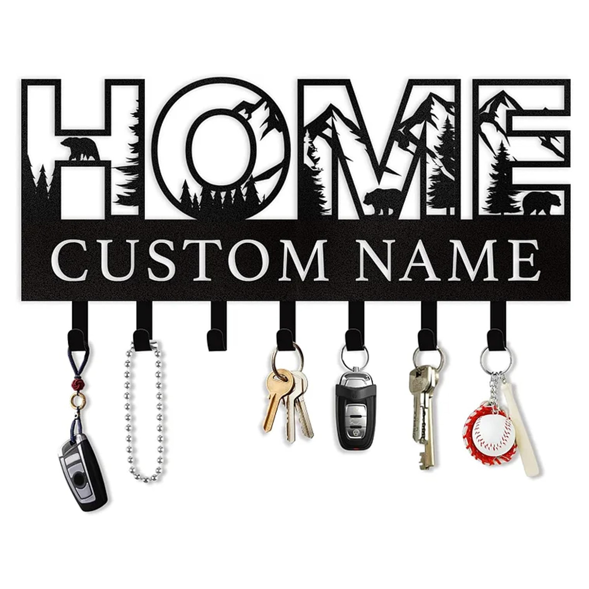 Personalized Key Holder on Wall, Custom Key Hanger Wall Mount with Name-MetalsignX