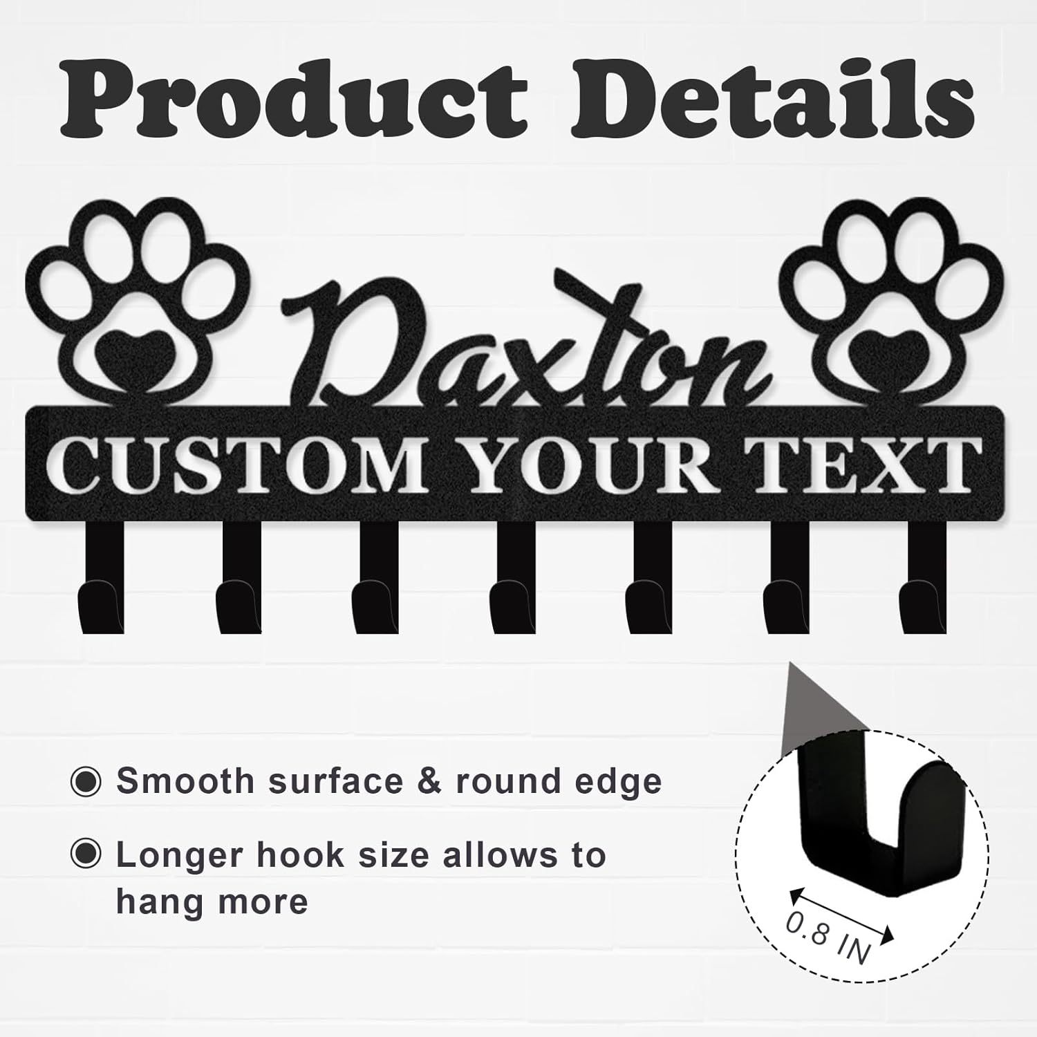 Custom Dog Leash Holder for Wall, Custom Metal Key Holder Wall Mount-MetalsignX