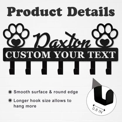 Custom Dog Leash Holder for Wall, Custom Metal Key Holder Wall Mount-MetalsignX