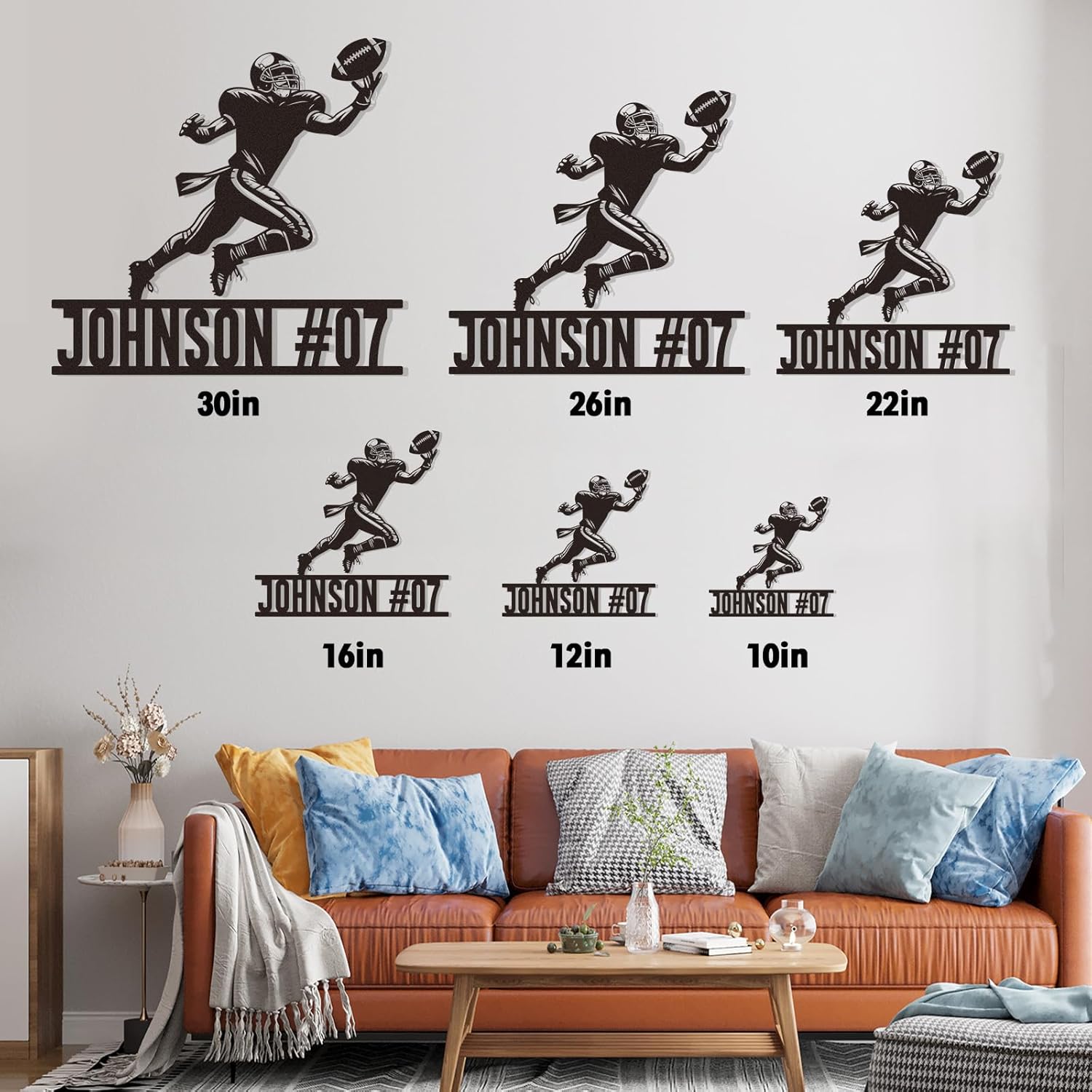 Personalized Football Metal Sign, Metal Signs Customized, Custom Ball Football Metal Wall Art, Custom Signs Outdoor Metal, Custom Name Sign Football Room Decor for Boys