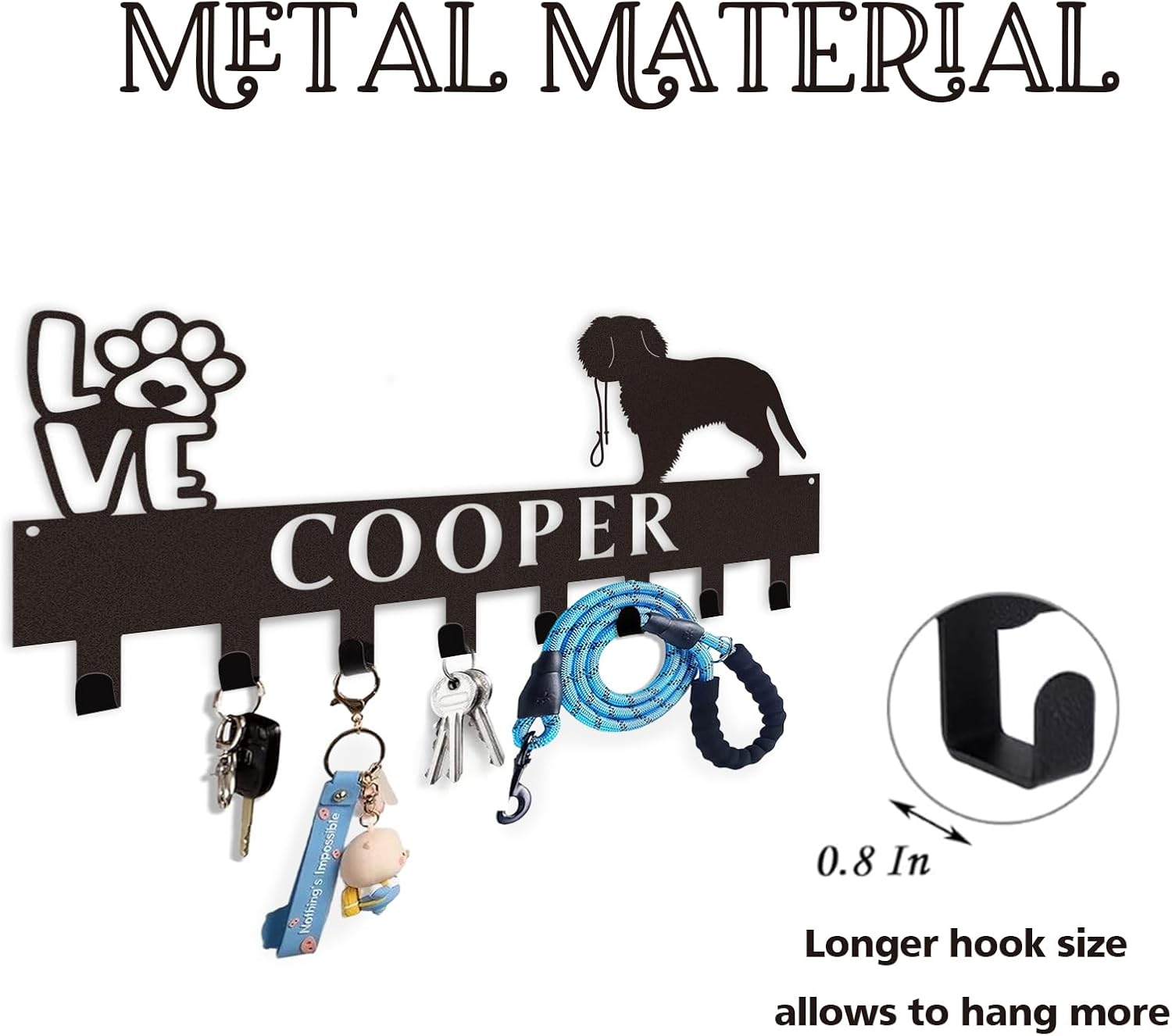 Custom Name Key Holder, Sweet Home Key Rack, Personalized Wall Decor for Home Organization-MetalsignX