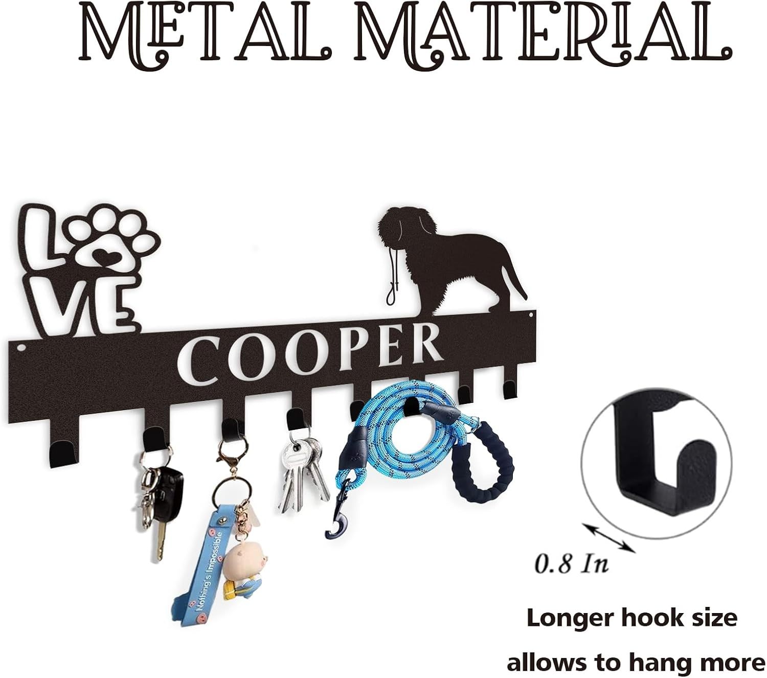 Custom Name Key Holder, Sweet Home Key Rack, Personalized Wall Decor for Home Organization-MetalsignX