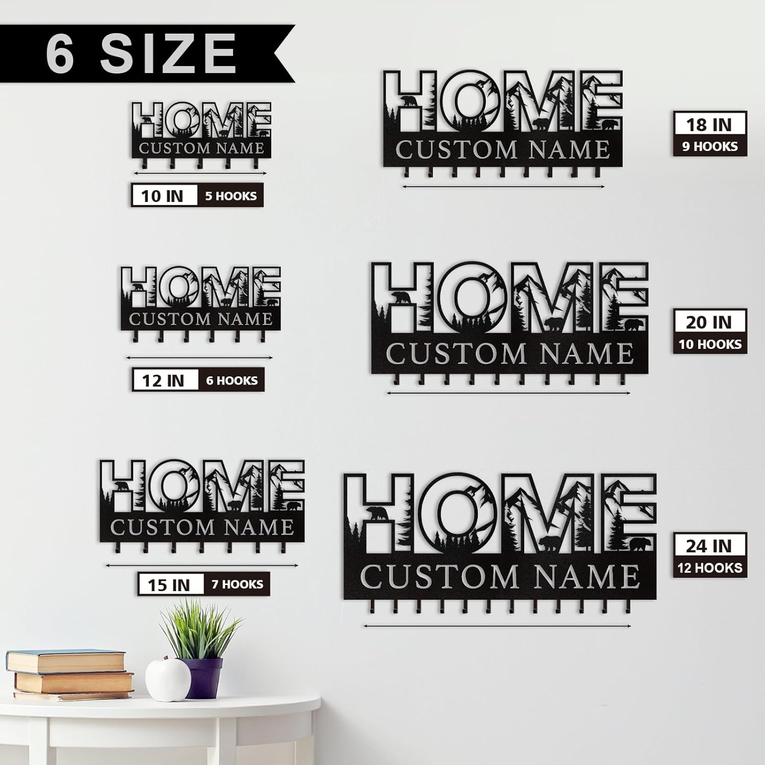 Personalized Key Holder on Wall, Custom Key Hanger Wall Mount with Name-MetalsignX