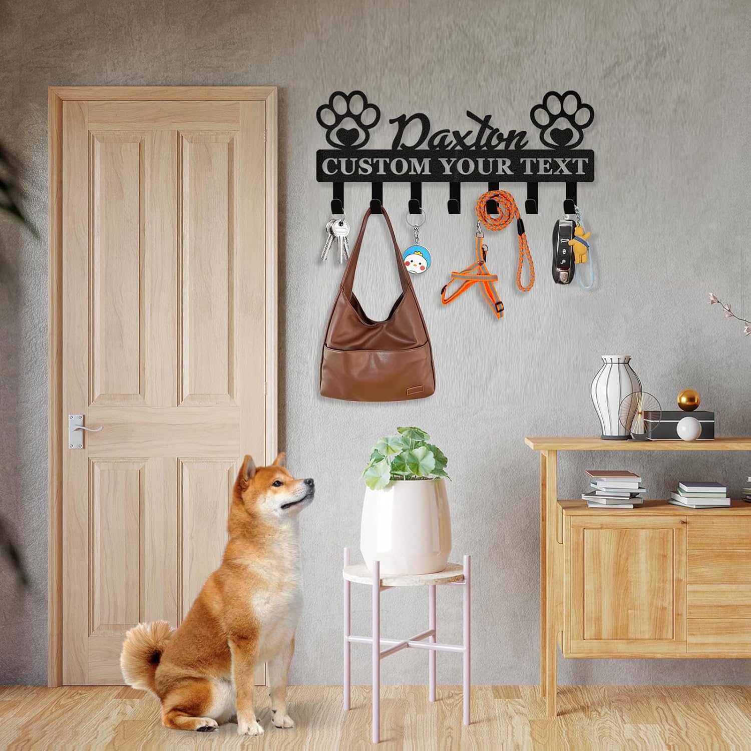 Custom Dog Leash Holder for Wall, Custom Metal Key Holder Wall Mount-MetalsignX