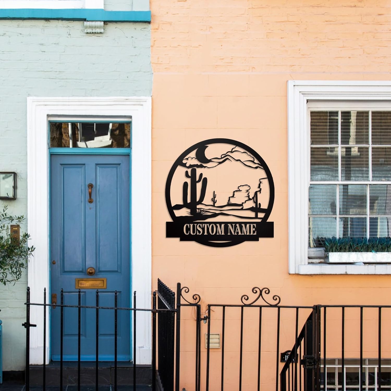 Custom Cactus Metal Sign, Monogram Family Name Wall Art, Personalized Outdoor Decor & Wedding Gift-MetalsignX