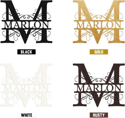 Custom Metal Name Signs, Split Letter Family Sign, Monogram Metal Wall Art, Housewarming Gifts-MetalsignX
