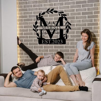 Rustic Family Name Sign - Custom Metal Wall Art for Weddings & Special Occasions-MetalsignX