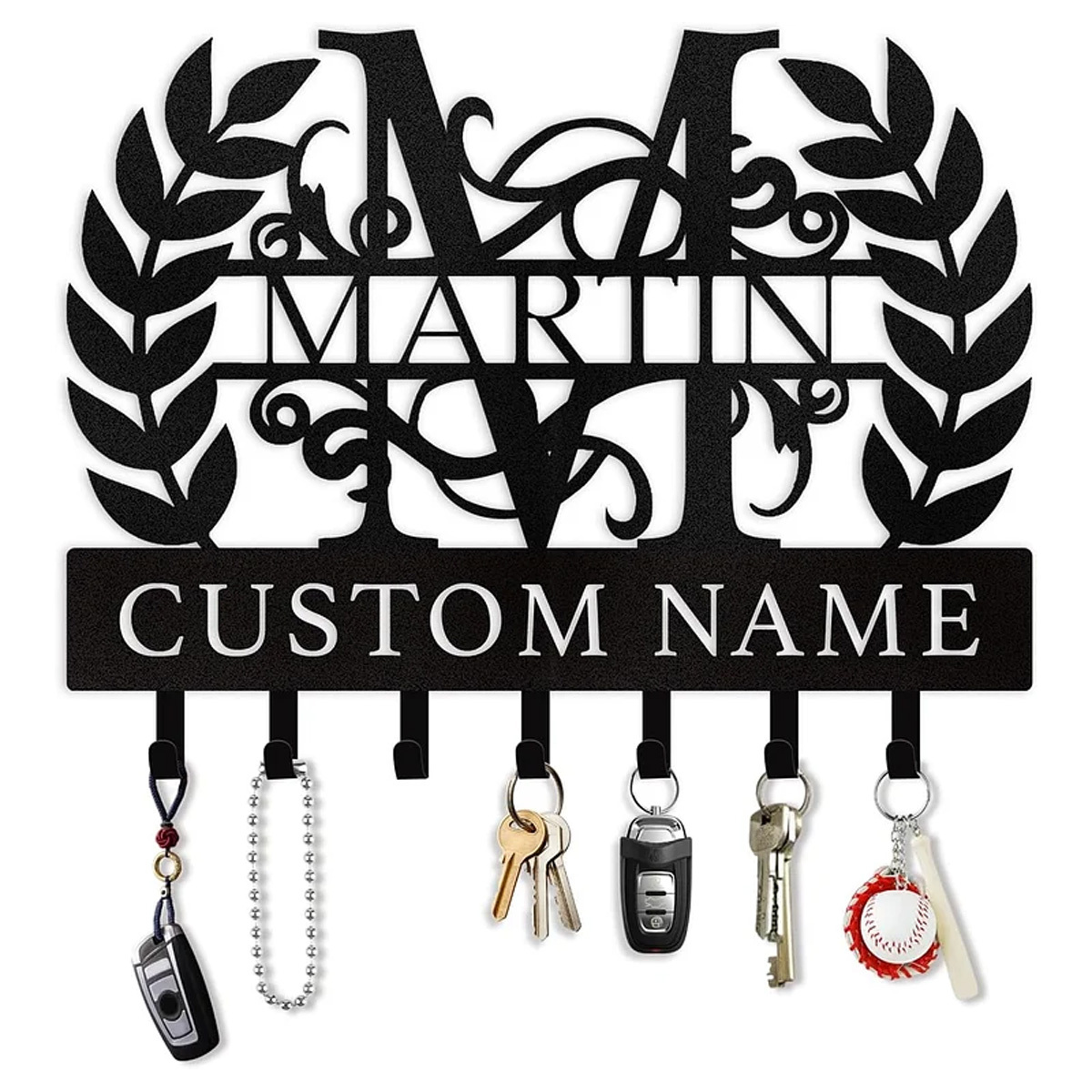 Personalized Key Holder on Wall, Custom Key Hanger Wall Mount with Name-MetalsignX