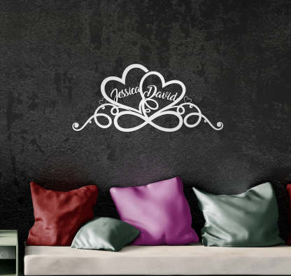 Personalized Wedding Gift for Couple Heart Sign with Names and Wedding Date Metal Sign-MetalsignX