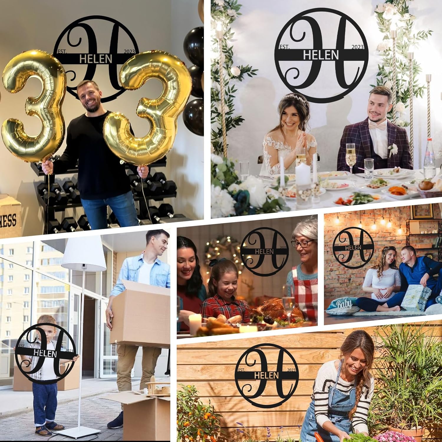 Custom Metal Signs, Family Name Sign, Split Letter Monogram, Metal Wall Art, Personalized Wedding Gift, Outdoor Metal Sign-MetalsignX