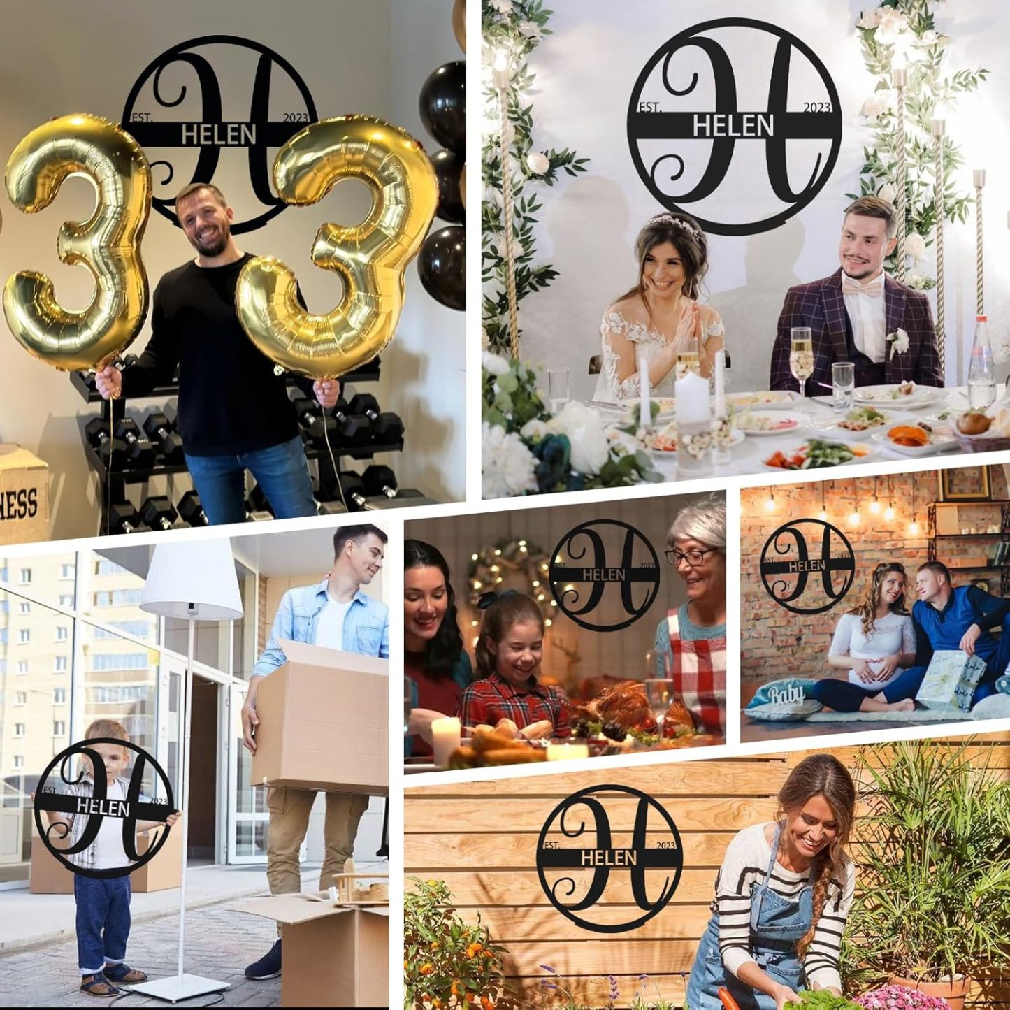 Custom Metal Signs, Family Name Sign, Split Letter Monogram, Metal Wall Art, Personalized Wedding Gift, Outdoor Metal Sign-MetalsignX