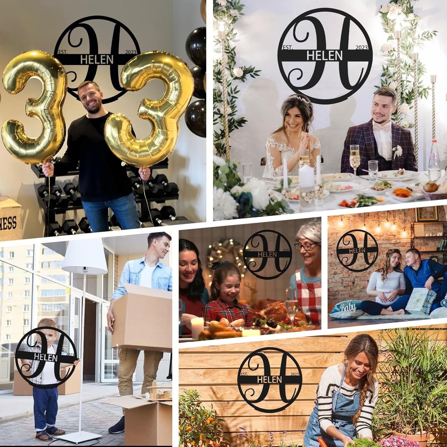 Custom Metal Signs, Family Name Sign, Split Letter Monogram, Metal Wall Art, Personalized Wedding Gift, Outdoor Metal Sign-MetalsignX