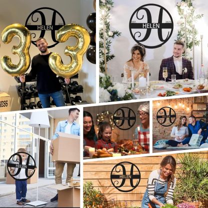 Custom Metal Signs, Family Name Sign, Split Letter Monogram, Metal Wall Art, Personalized Wedding Gift, Outdoor Metal Sign-MetalsignX
