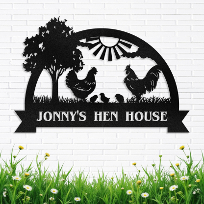 Personalized Chicken Coop Signs, Metal Funny Farm Decor, Chicken Coop Accessories, Metal Outdoor Wall Art, Custom Hen House Sign, Rustic Farmhouse Wall Decor for Farm Yard Garden Color10