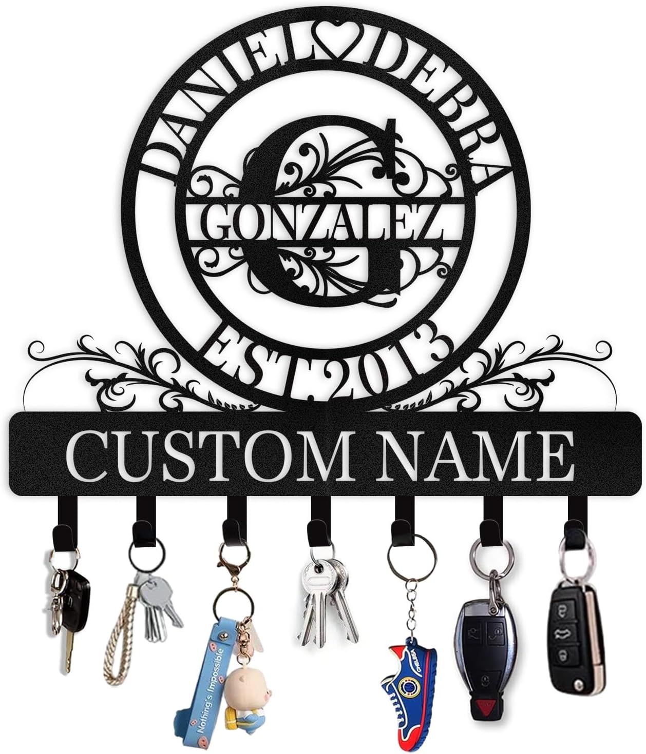 Personalized Key Holder for Wall, Custom Forest Deer Coat Rack Wall Hanging-MetalsignX