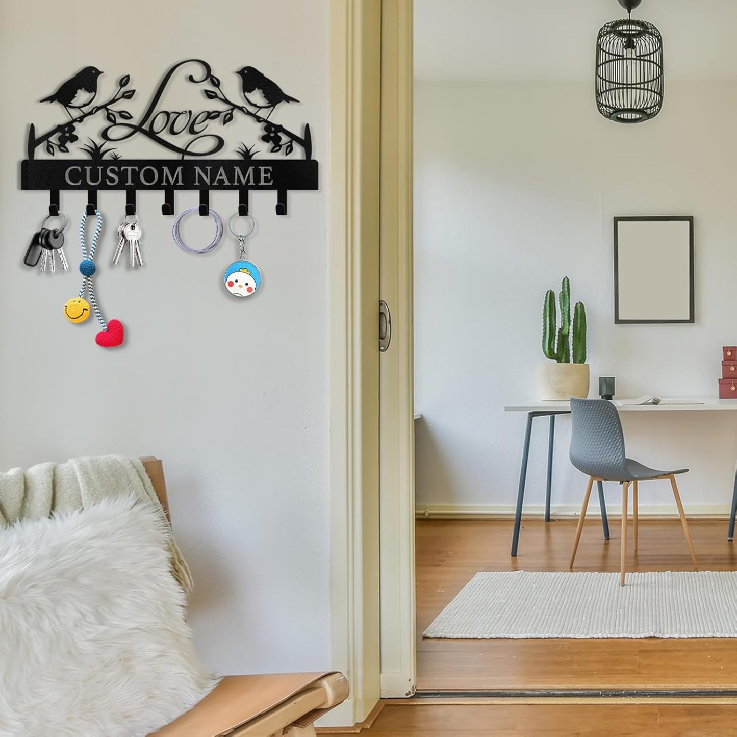 Personalized Key Holder Wall Mount, Wedding Housewarming Gift-MetalsignX