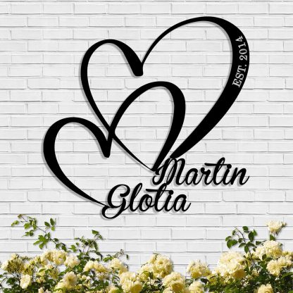 Custom Metal Wedding Sign with Names & Date, Infinity Heart Wall Decor, Personalized Gift for Couples 2025-MetalsignX