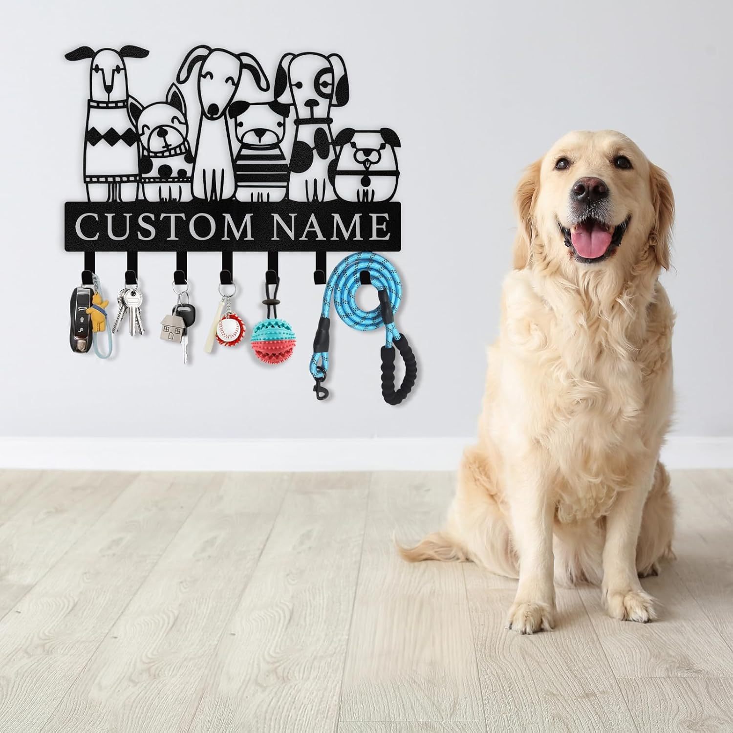 Custom Metal Key Rack for Pet Lovers, Dog Pack Key Holder-MetalsignX