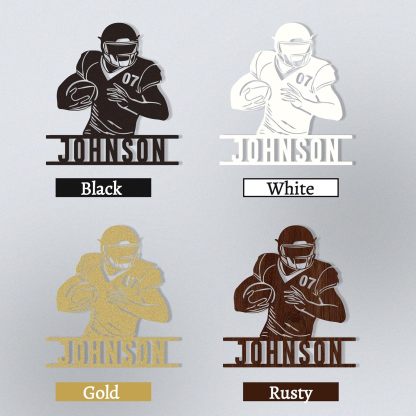 Custom Football Sign Metal Wall Art, American Football Player Hanging Sign Outdoor Metal-MetalsignX