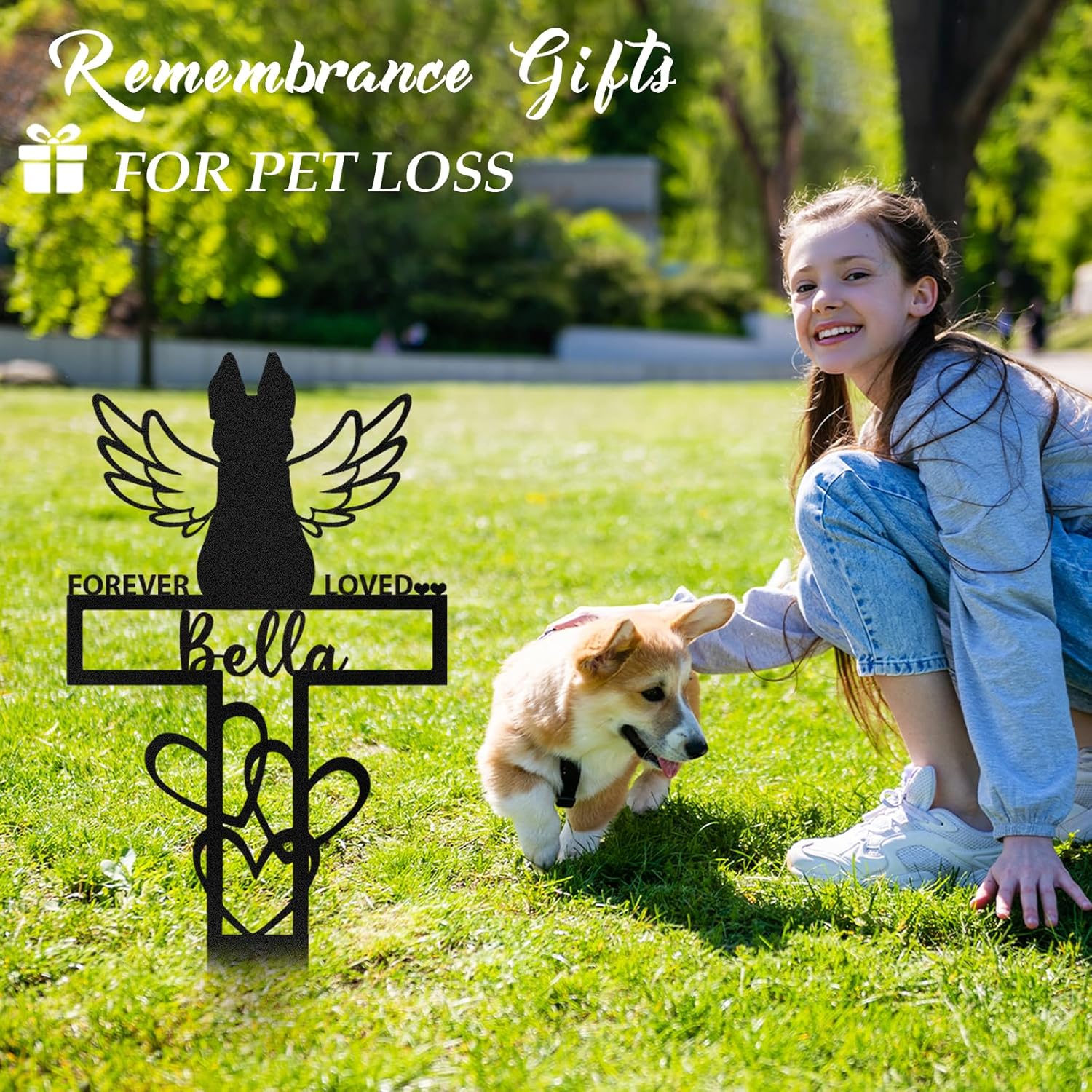 Personalized Pet Memorial Garden Stake, Custom Cat Headstone for Outdoor Decor | Memorial Plaque for Lost Pets-MetalsignX