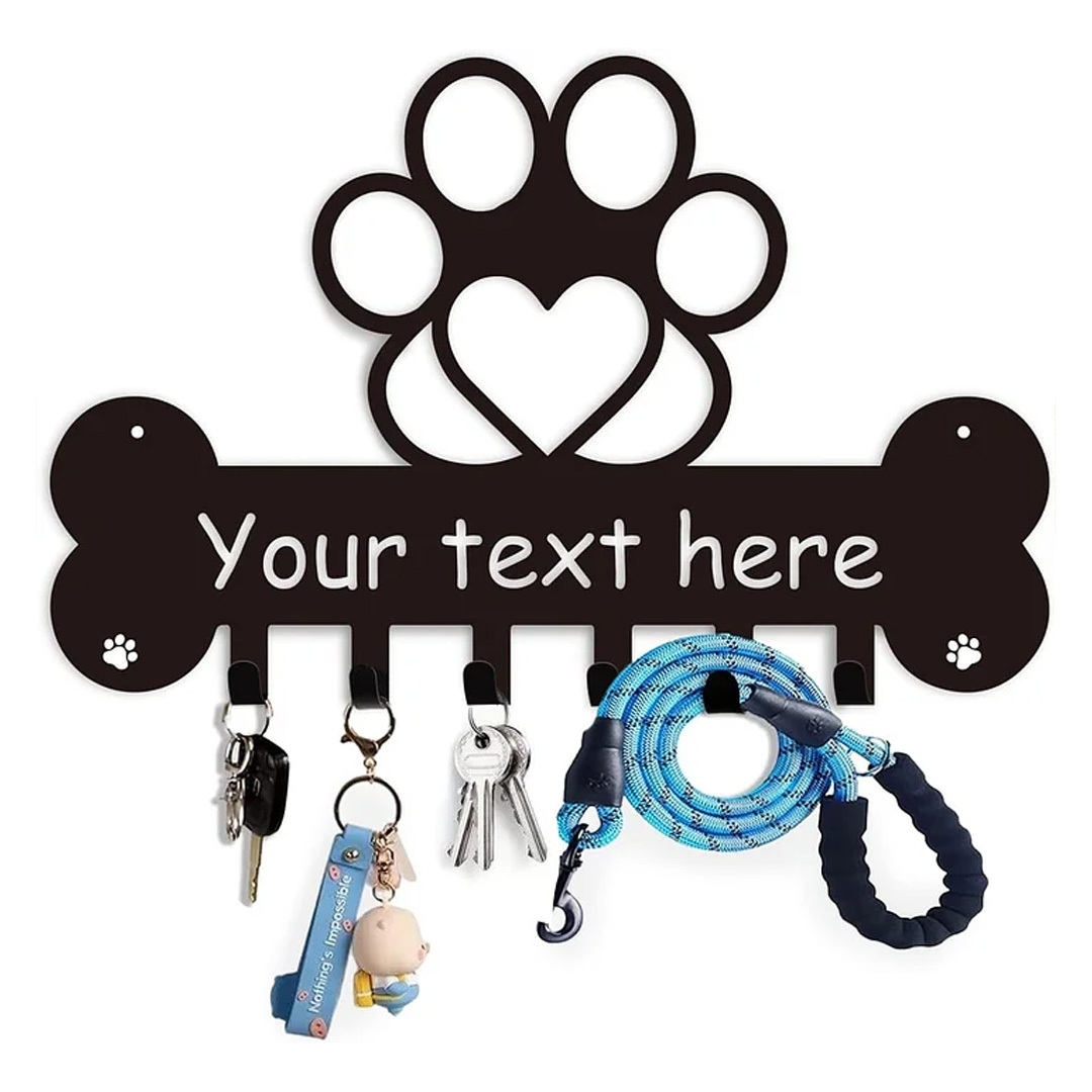 Custom Name Key Holder, Sweet Home Key Rack, Personalized Wall Decor for Home Organization-MetalsignX