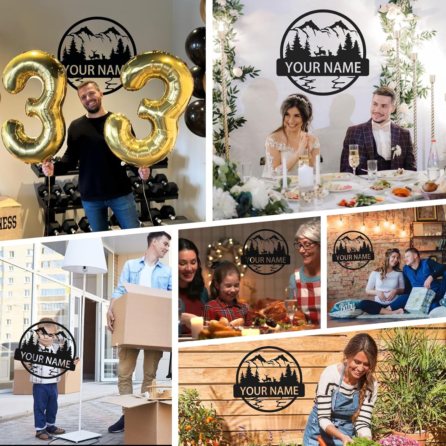 Custom Signs Outdoor Metal, Mountain Design, Personalized Camping Gifts-MetalsignX