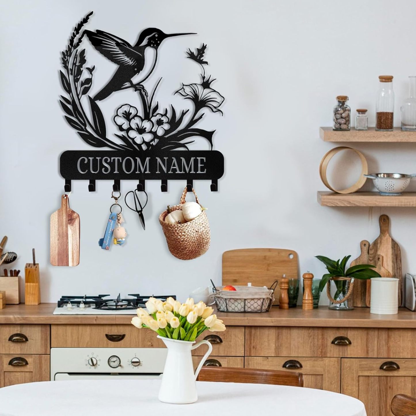 Personalized Key Holder for Wall, Custom Family Name Key Rack Holder-MetalsignX