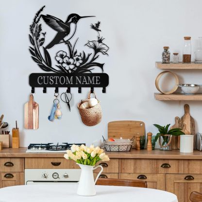 Personalized Key Holder for Wall, Custom Family Name Key Rack Holder-MetalsignX