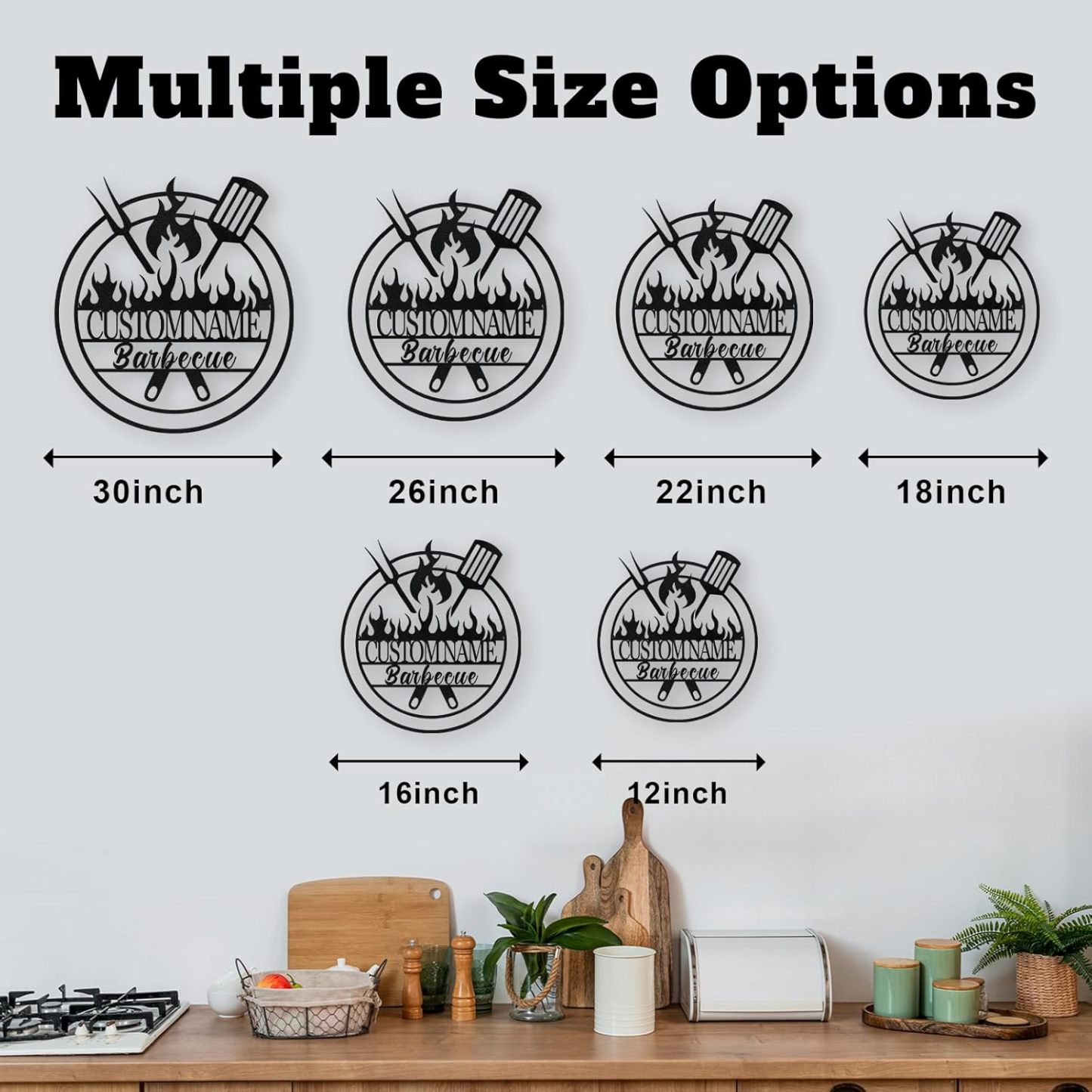 Personalized Kitchen Wall Plaque - Coffee, BBQ & Wine Metal Art for Food Lovers-MetalsignX