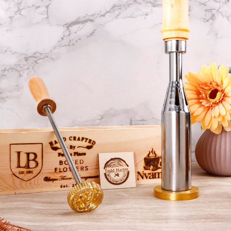 Custom Branding iron for woodworking Make your logo wood burning stamp Custom wood brand iron gift for woodworker